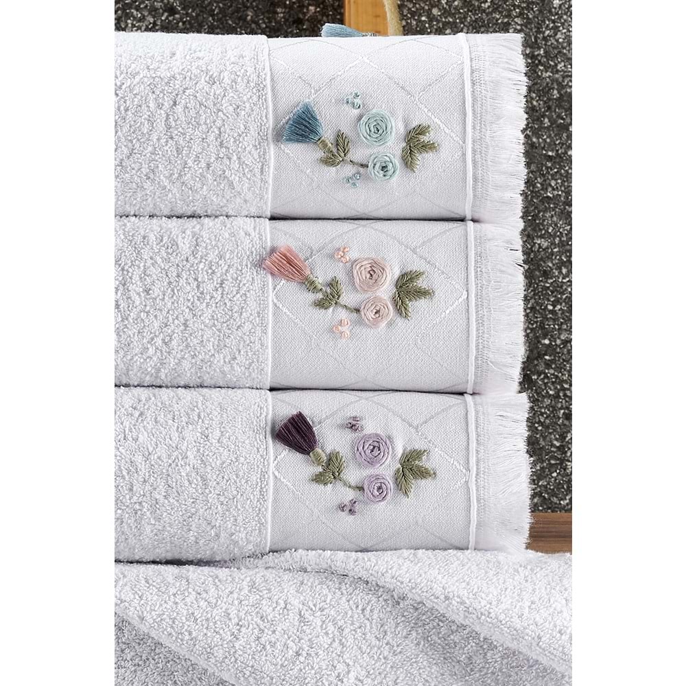 Peri Natural El İşi Nakışlı 4'lü Havlu Seti 50x90
